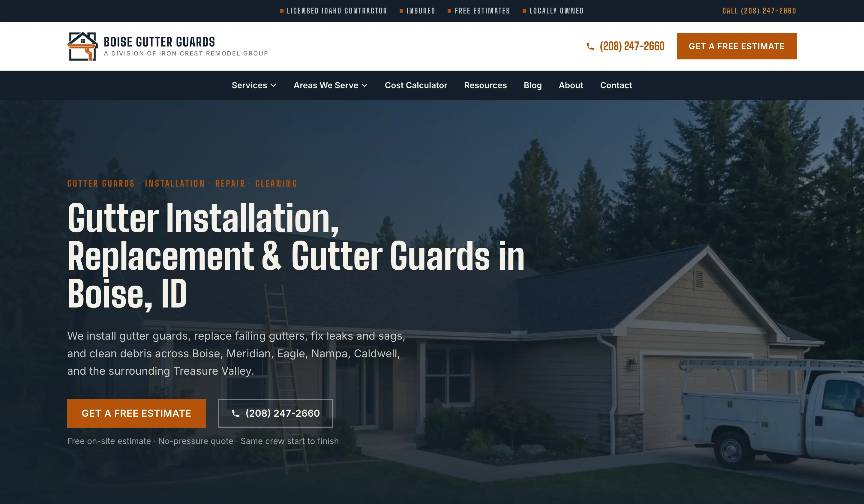 Boise Gutter Guards website